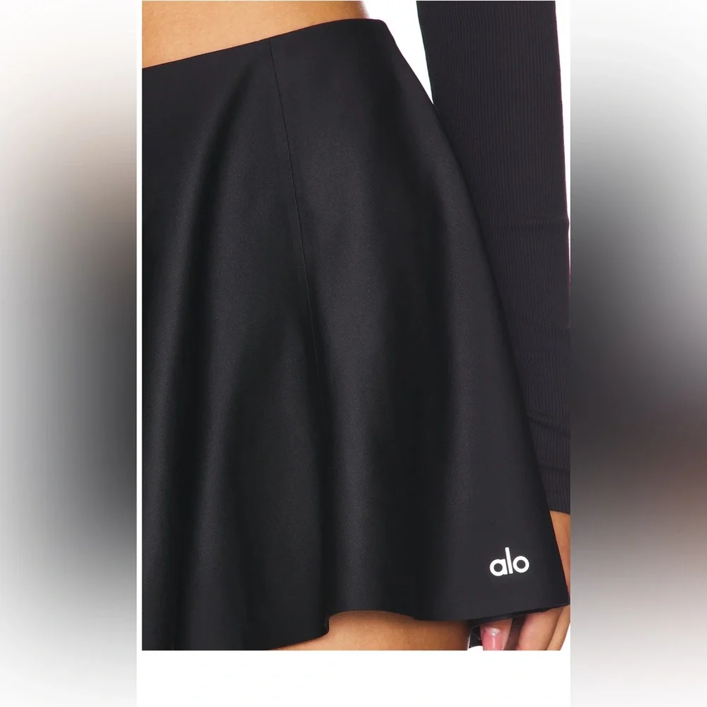 Alo Airlift Down The Line Tennis Skirt Black Size Small BNWT